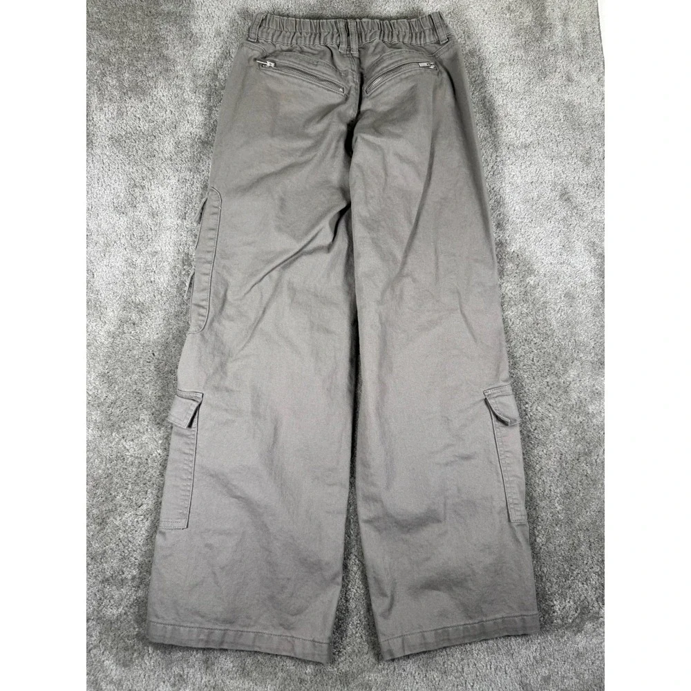 PacSun E-Waist Wide Leg Cargo Pants Taupe Gray Mens Small 100% Cotton Streetwear